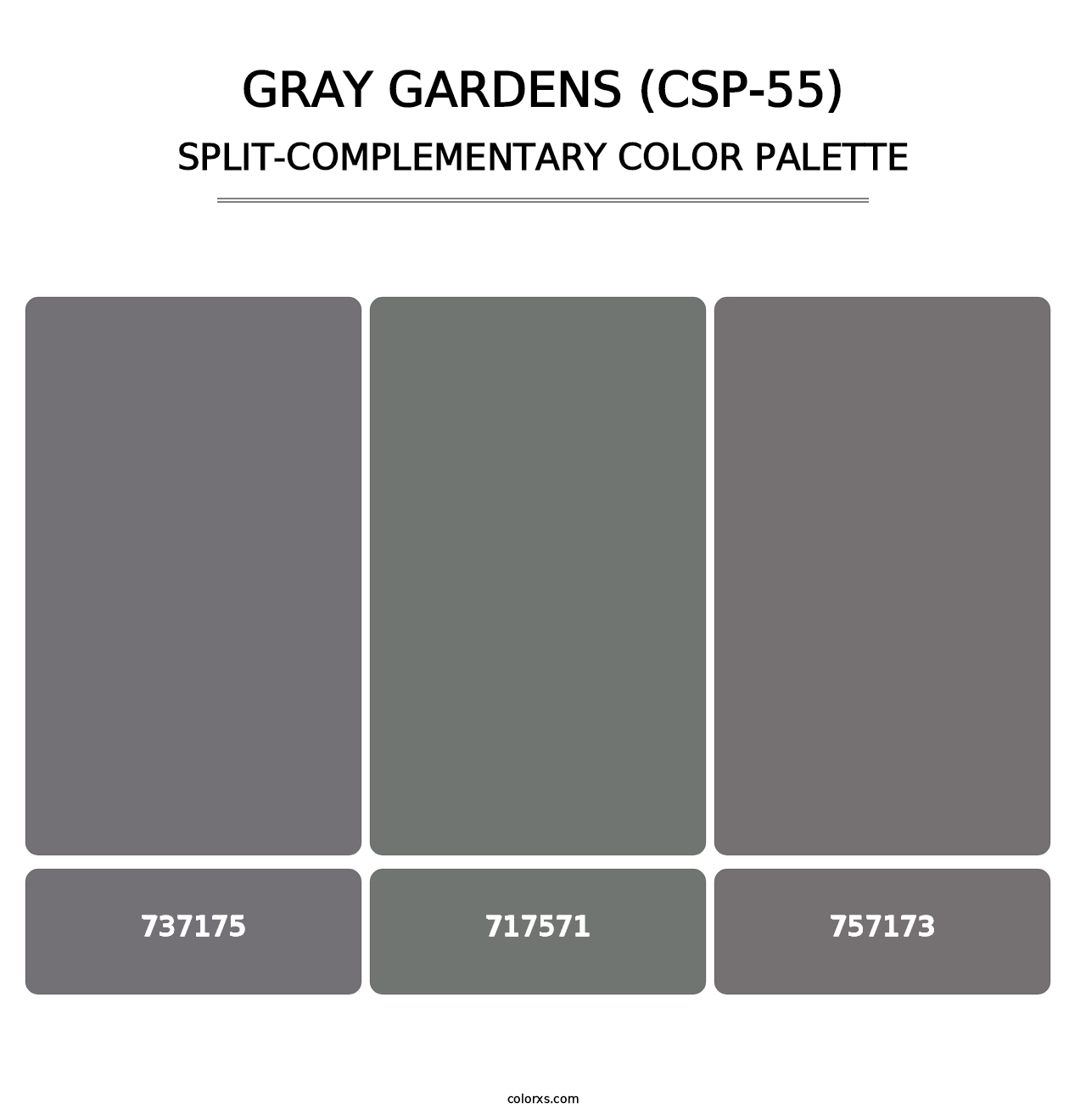 Gray Gardens (CSP-55) - Split-Complementary Color Palette