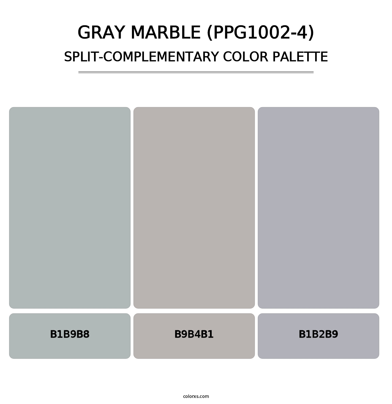 Gray Marble (PPG1002-4) - Split-Complementary Color Palette