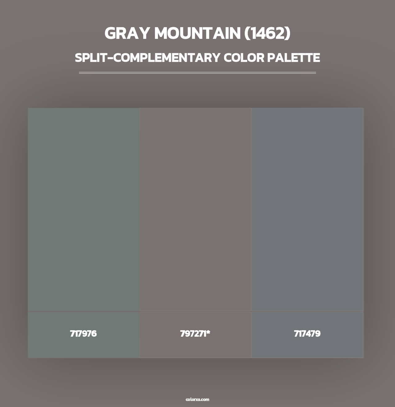 Gray Mountain (1462) - Split-Complementary Color Palette
