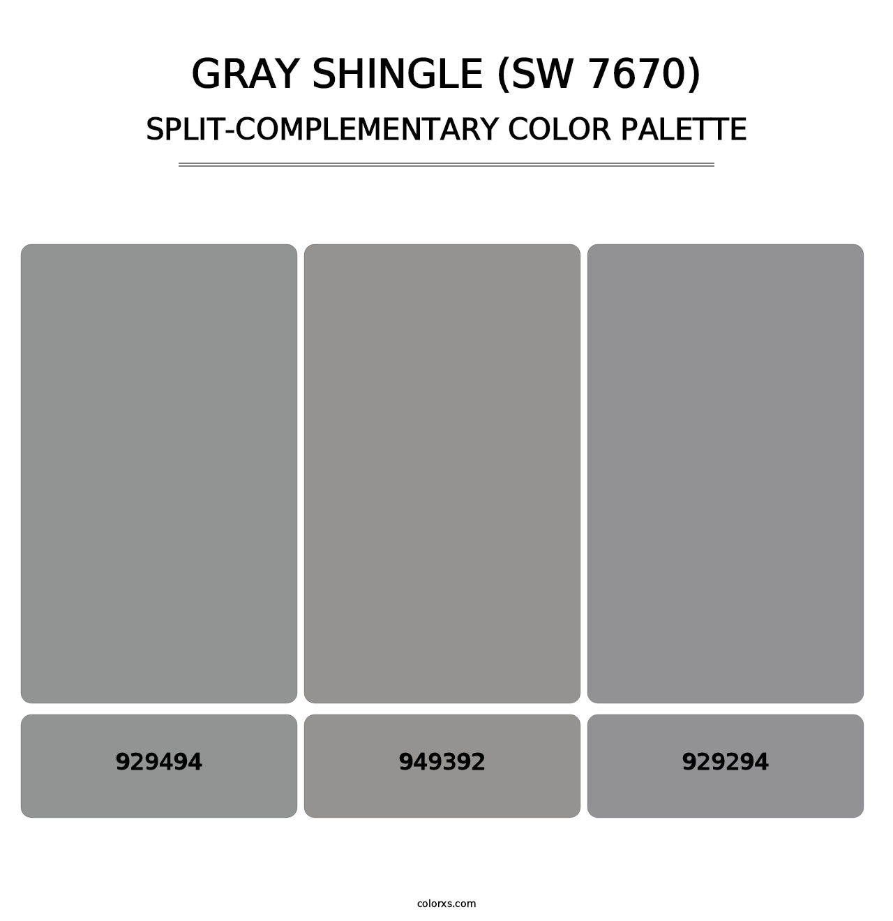 Gray Shingle (SW 7670) - Split-Complementary Color Palette
