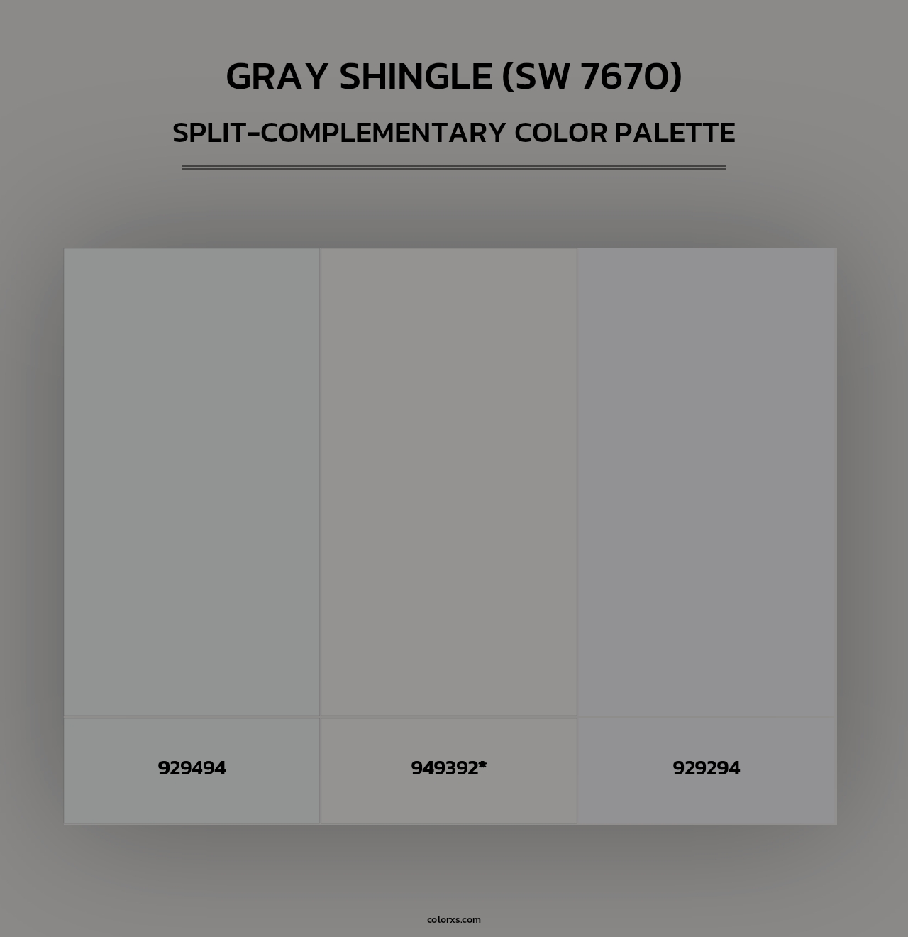 Gray Shingle (SW 7670) - Split-Complementary Color Palette