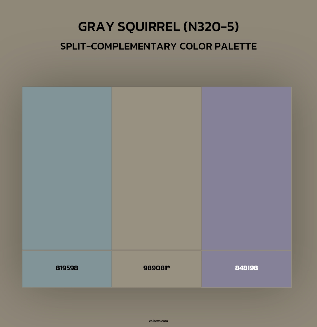 Gray Squirrel (N320-5) - Split-Complementary Color Palette