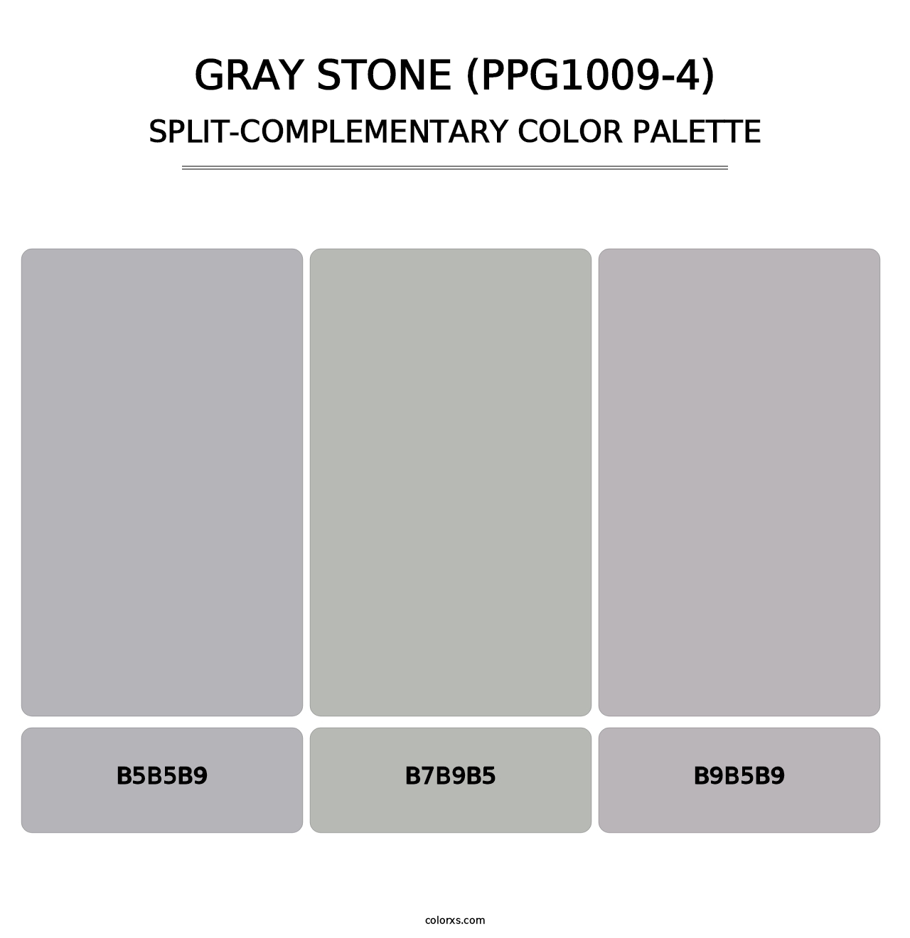 Gray Stone (PPG1009-4) - Split-Complementary Color Palette