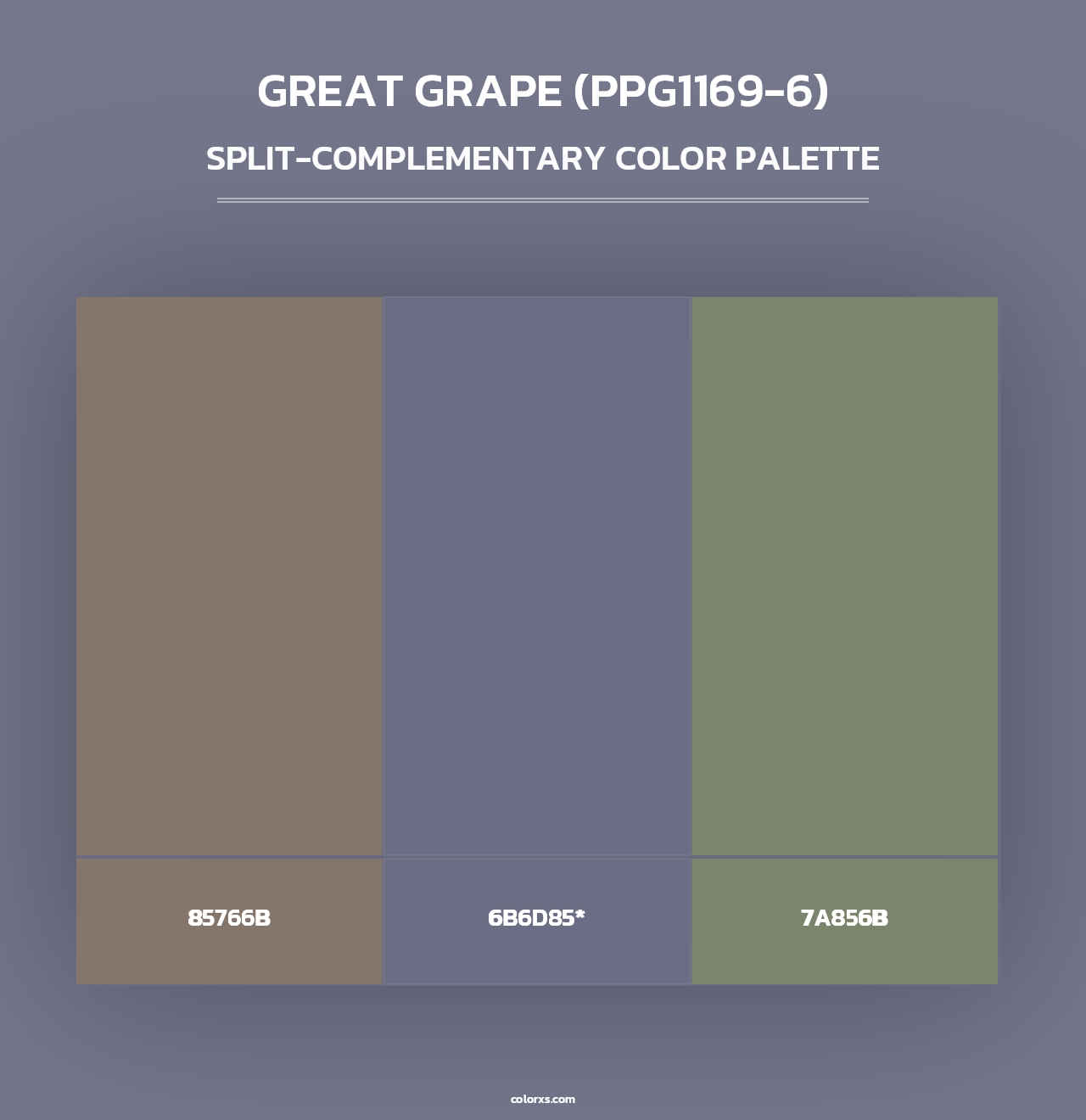 Great Grape (PPG1169-6) - Split-Complementary Color Palette