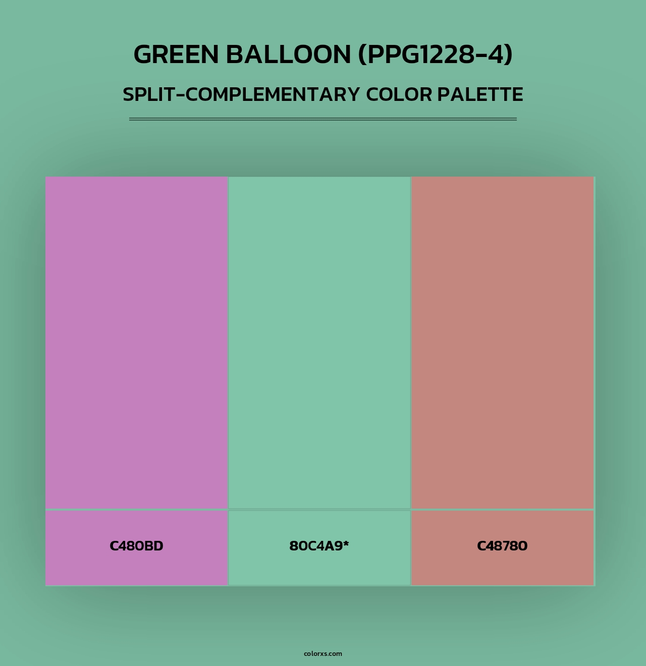 Green Balloon (PPG1228-4) - Split-Complementary Color Palette