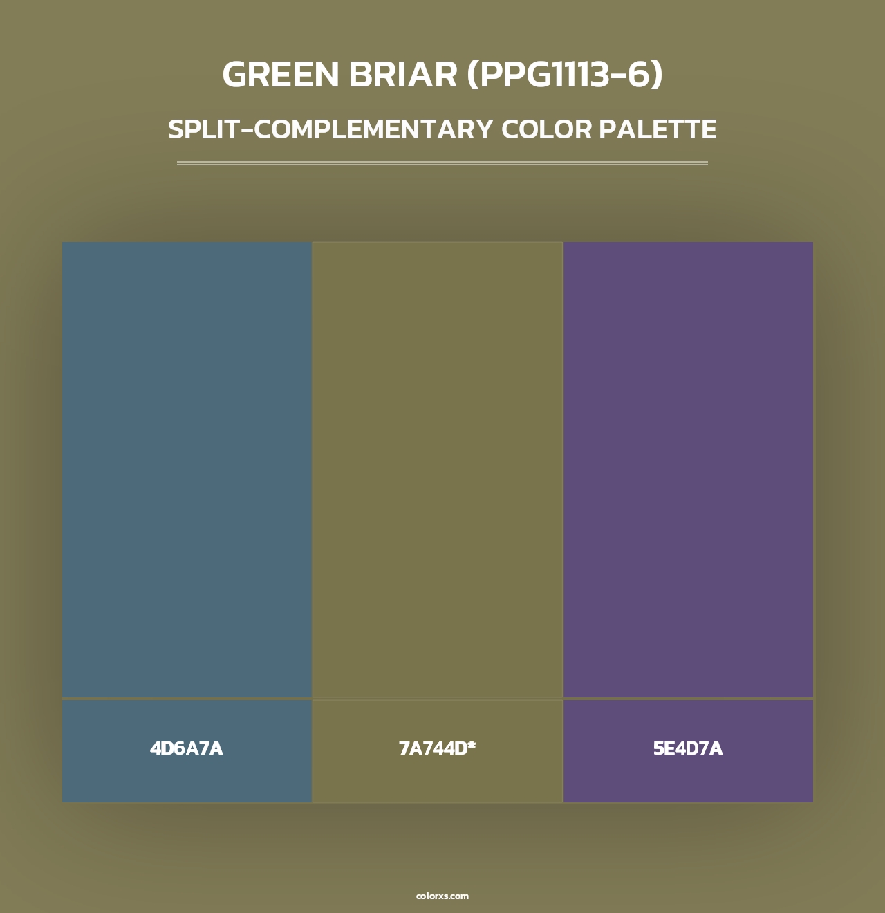 Green Briar (PPG1113-6) - Split-Complementary Color Palette