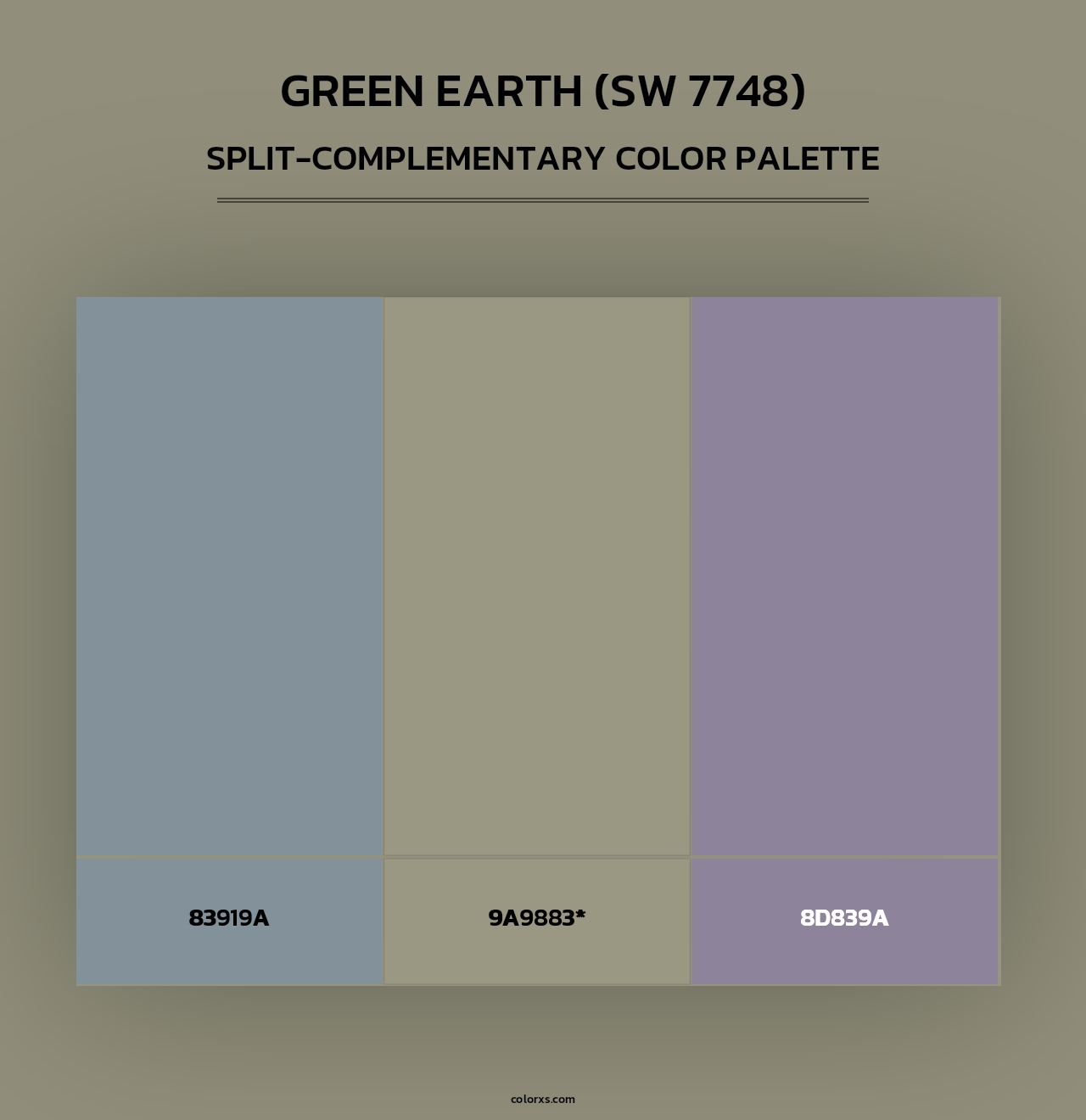 Green Earth (SW 7748) - Split-Complementary Color Palette