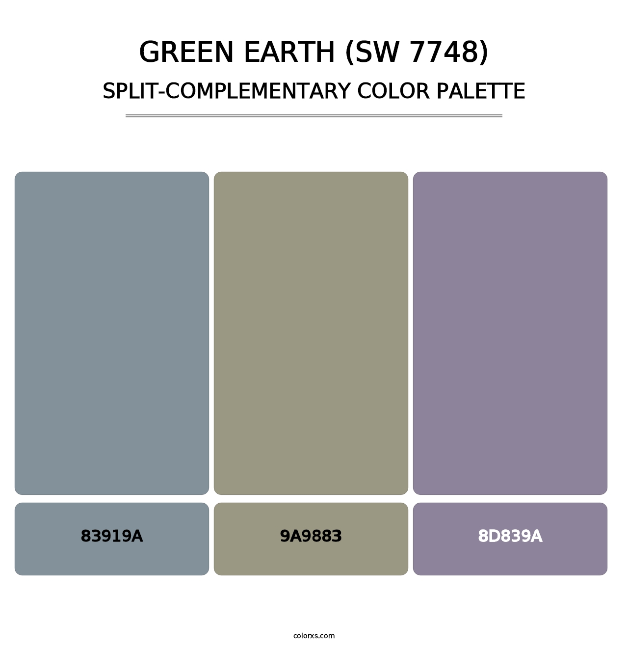 Green Earth (SW 7748) - Split-Complementary Color Palette