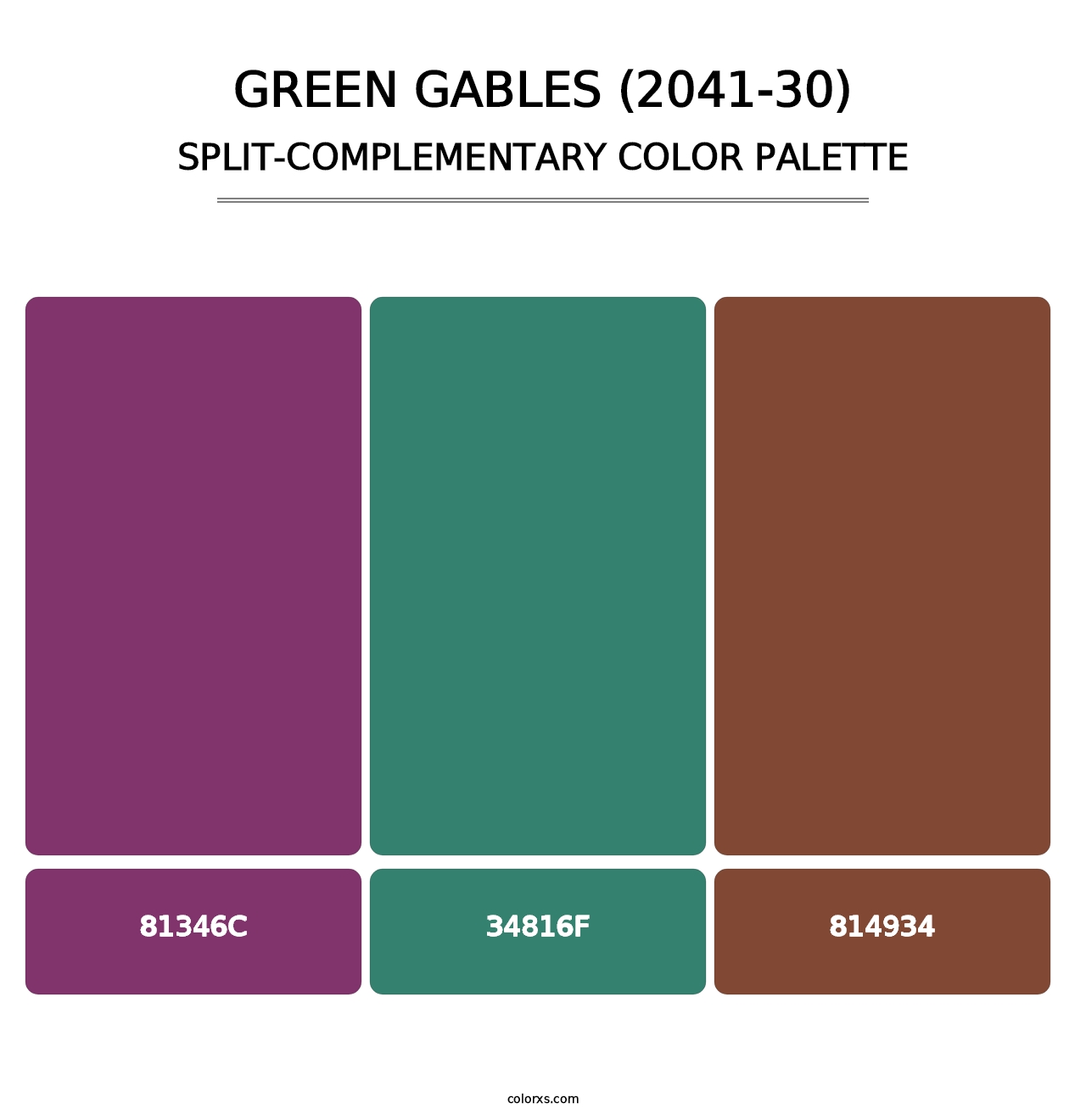 Green Gables (2041-30) - Split-Complementary Color Palette