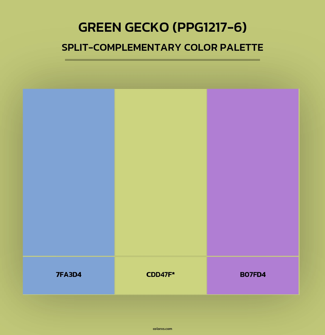 Green Gecko (PPG1217-6) - Split-Complementary Color Palette