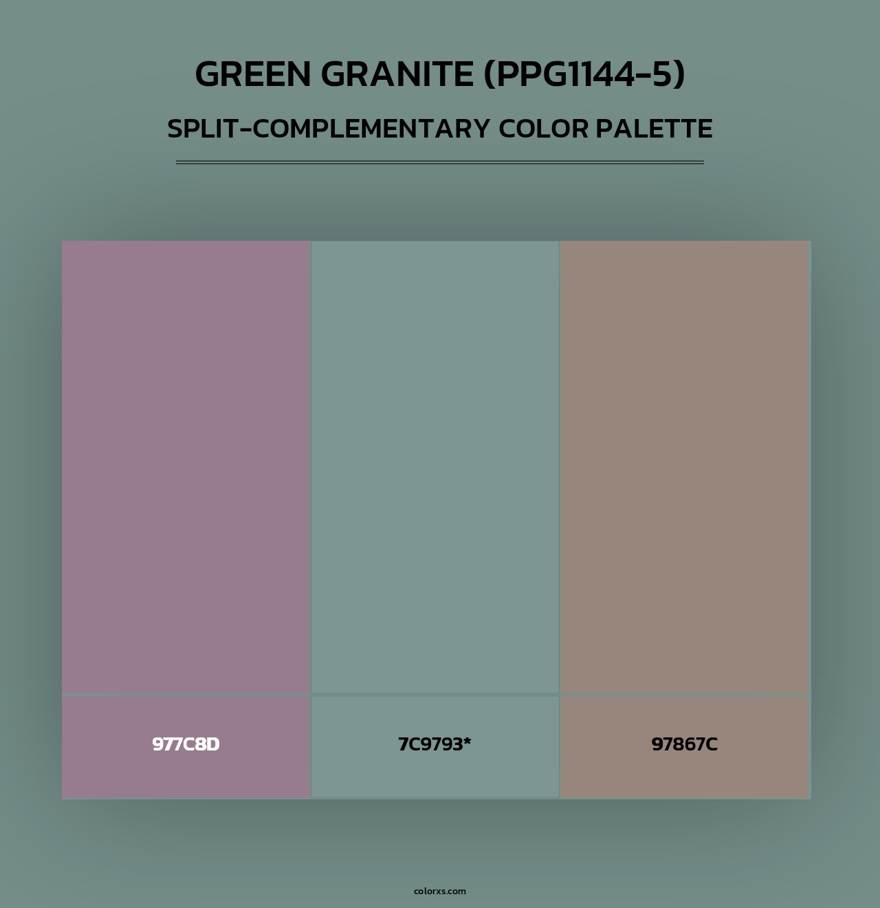 Green Granite (PPG1144-5) - Split-Complementary Color Palette