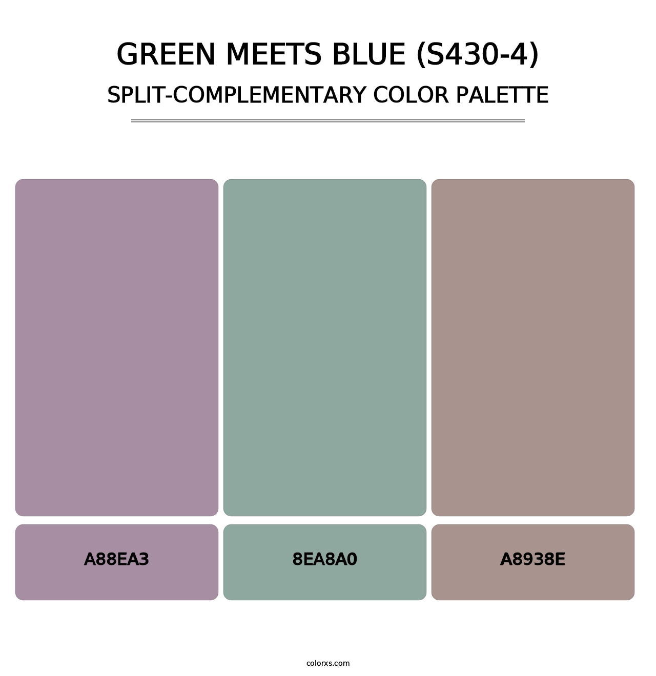 Green Meets Blue (S430-4) - Split-Complementary Color Palette