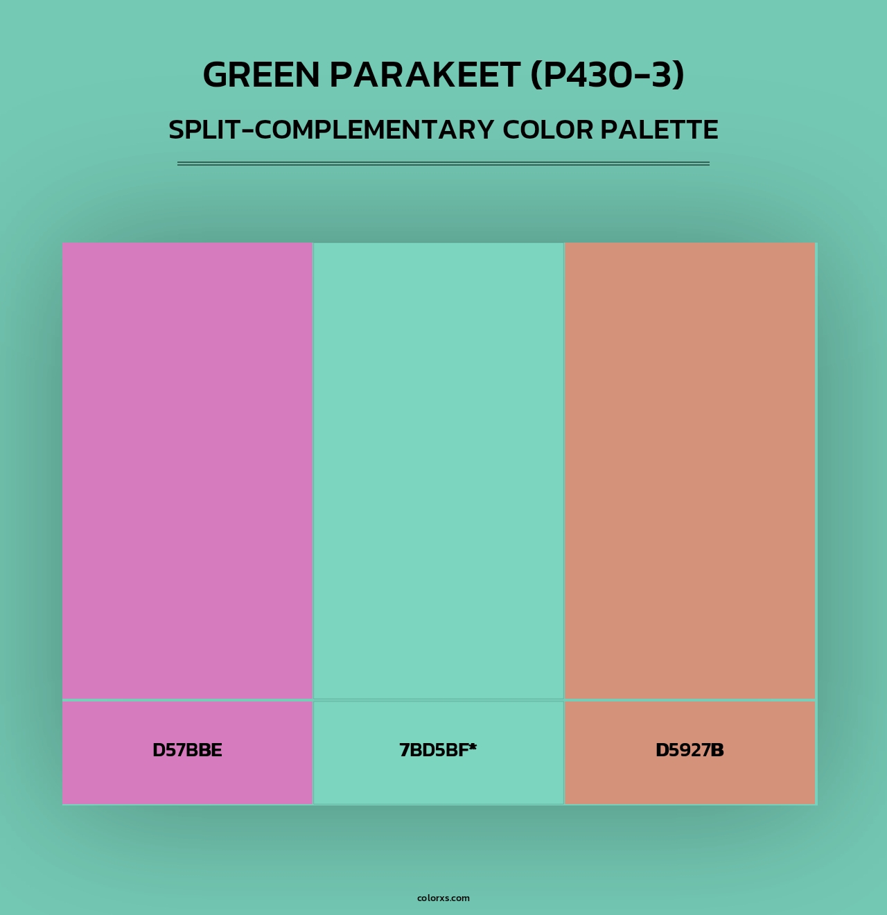 Green Parakeet (P430-3) - Split-Complementary Color Palette