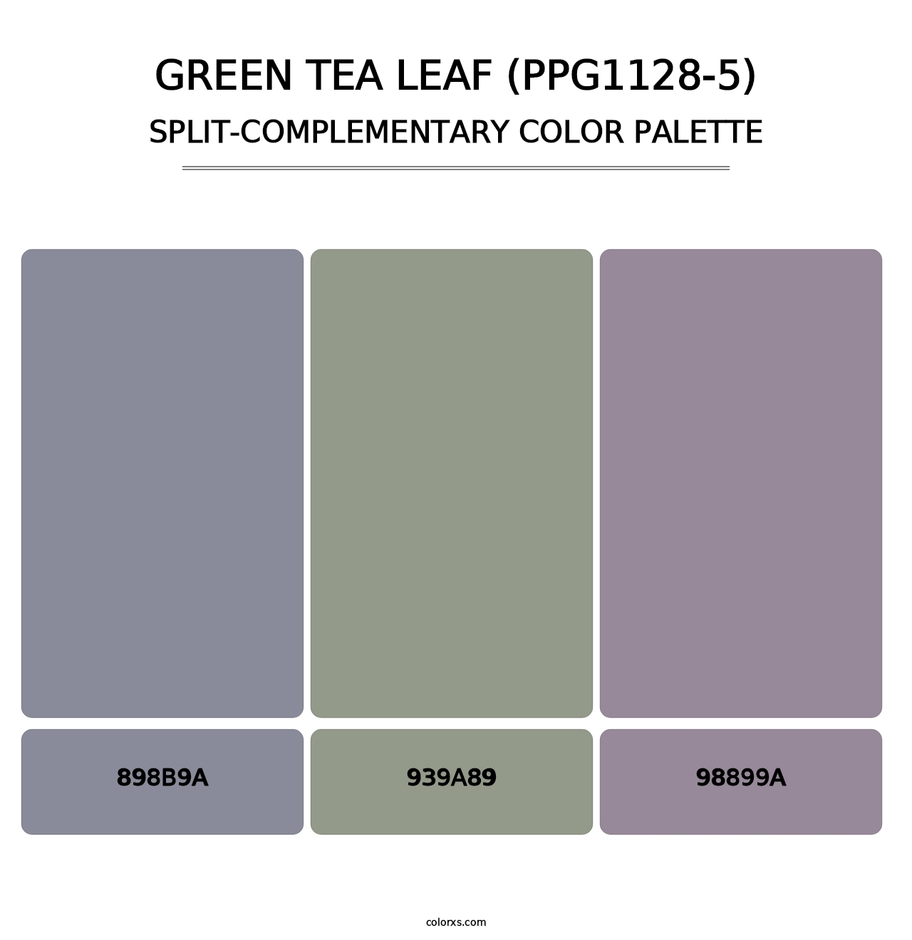 Green Tea Leaf (PPG1128-5) - Split-Complementary Color Palette