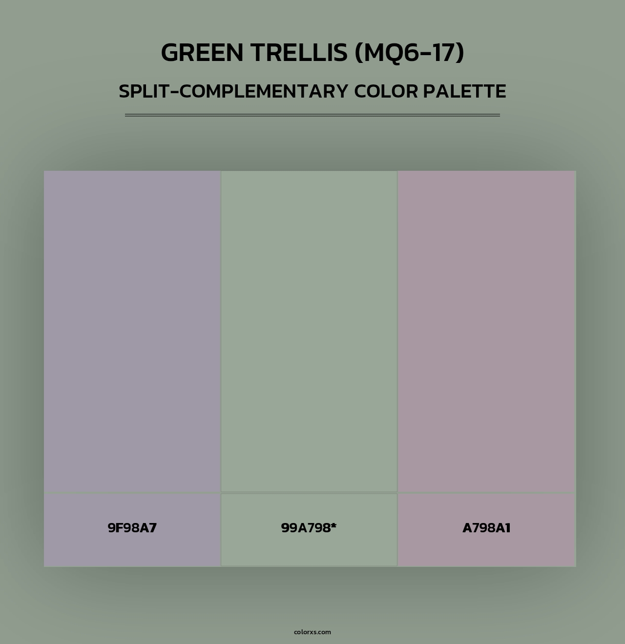Green Trellis (MQ6-17) - Split-Complementary Color Palette