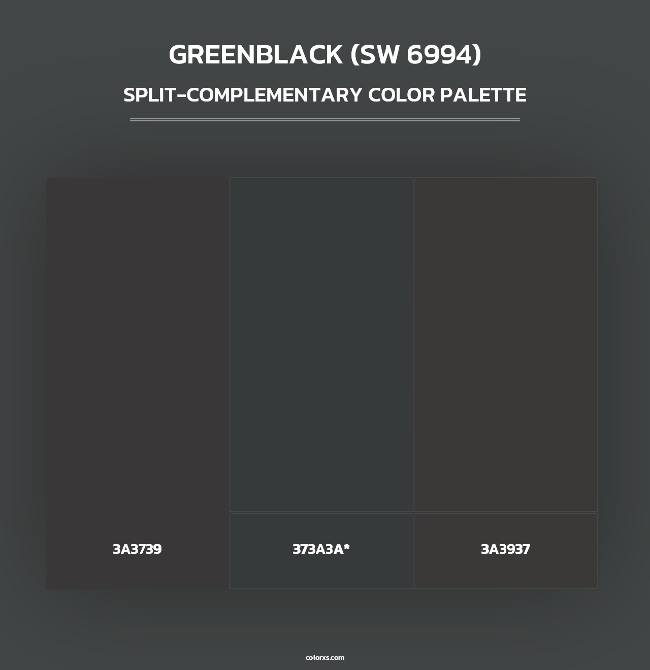 Greenblack (SW 6994) - Split-Complementary Color Palette