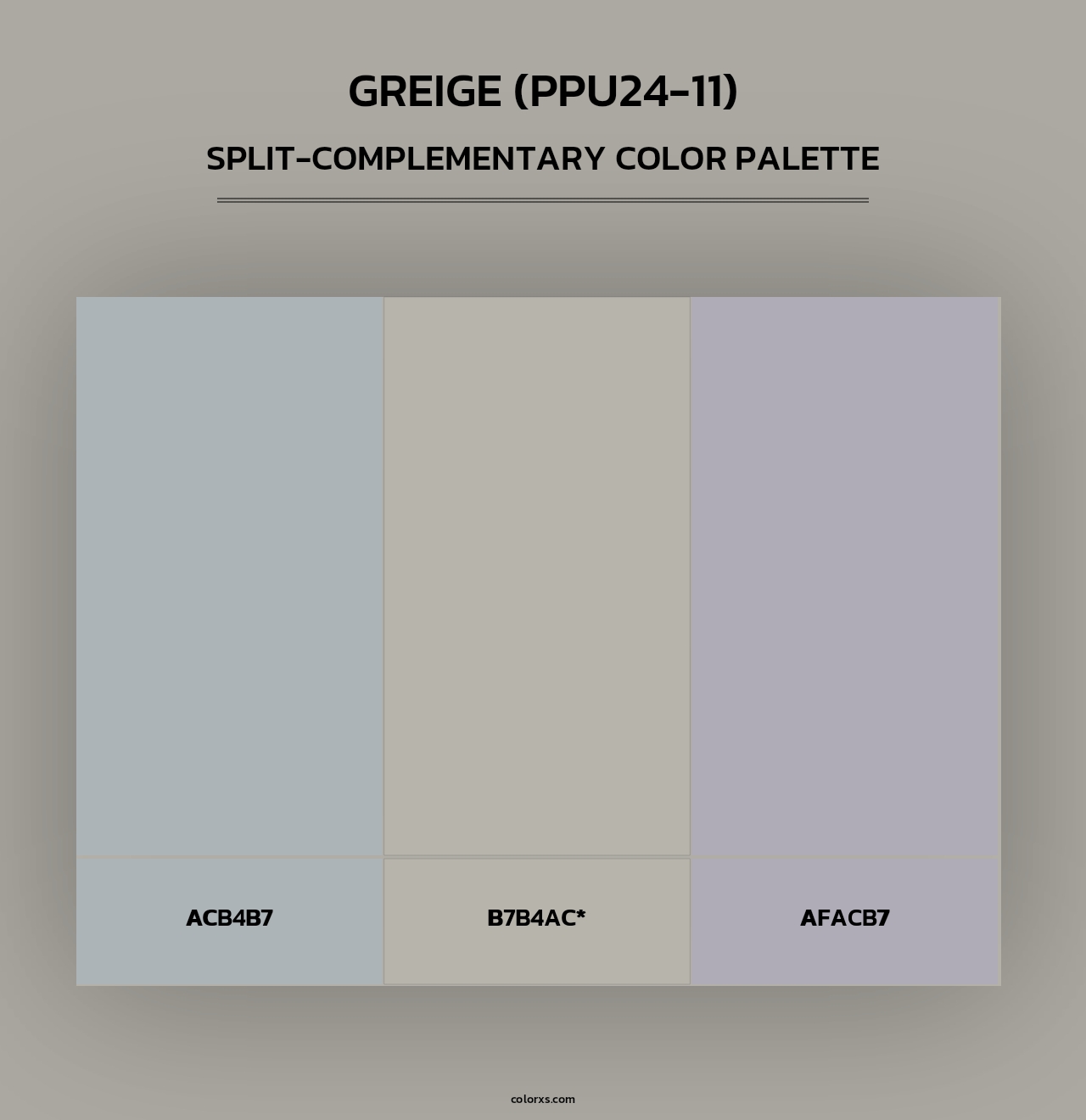 Greige (PPU24-11) - Split-Complementary Color Palette