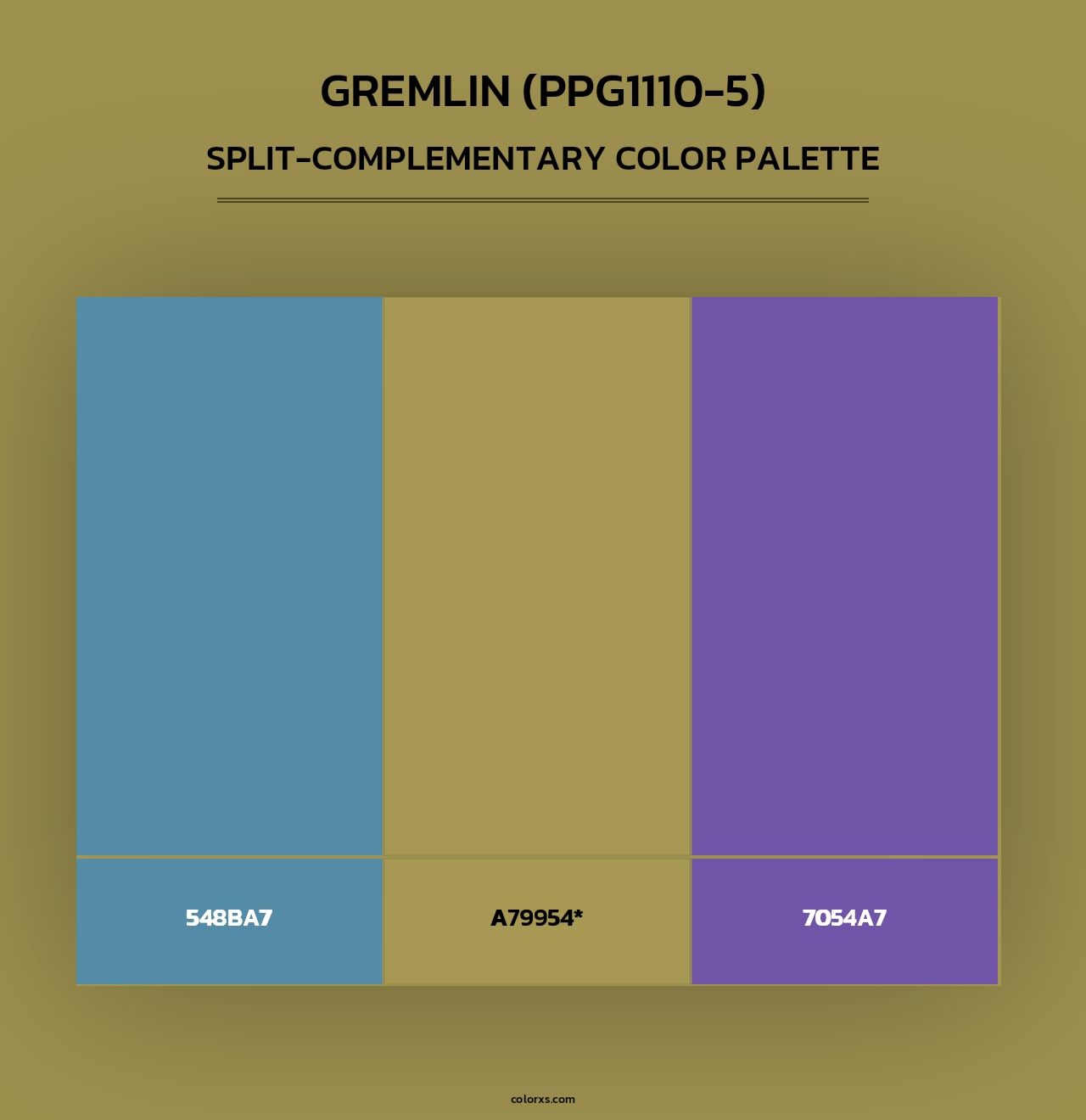 Gremlin (PPG1110-5) - Split-Complementary Color Palette