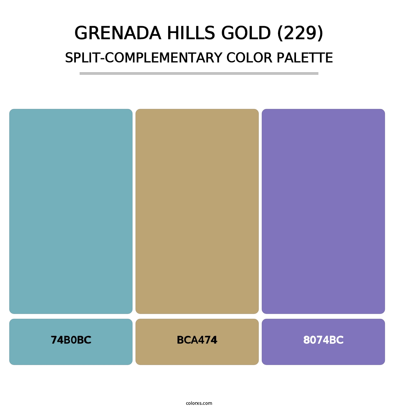 Grenada Hills Gold (229) - Split-Complementary Color Palette