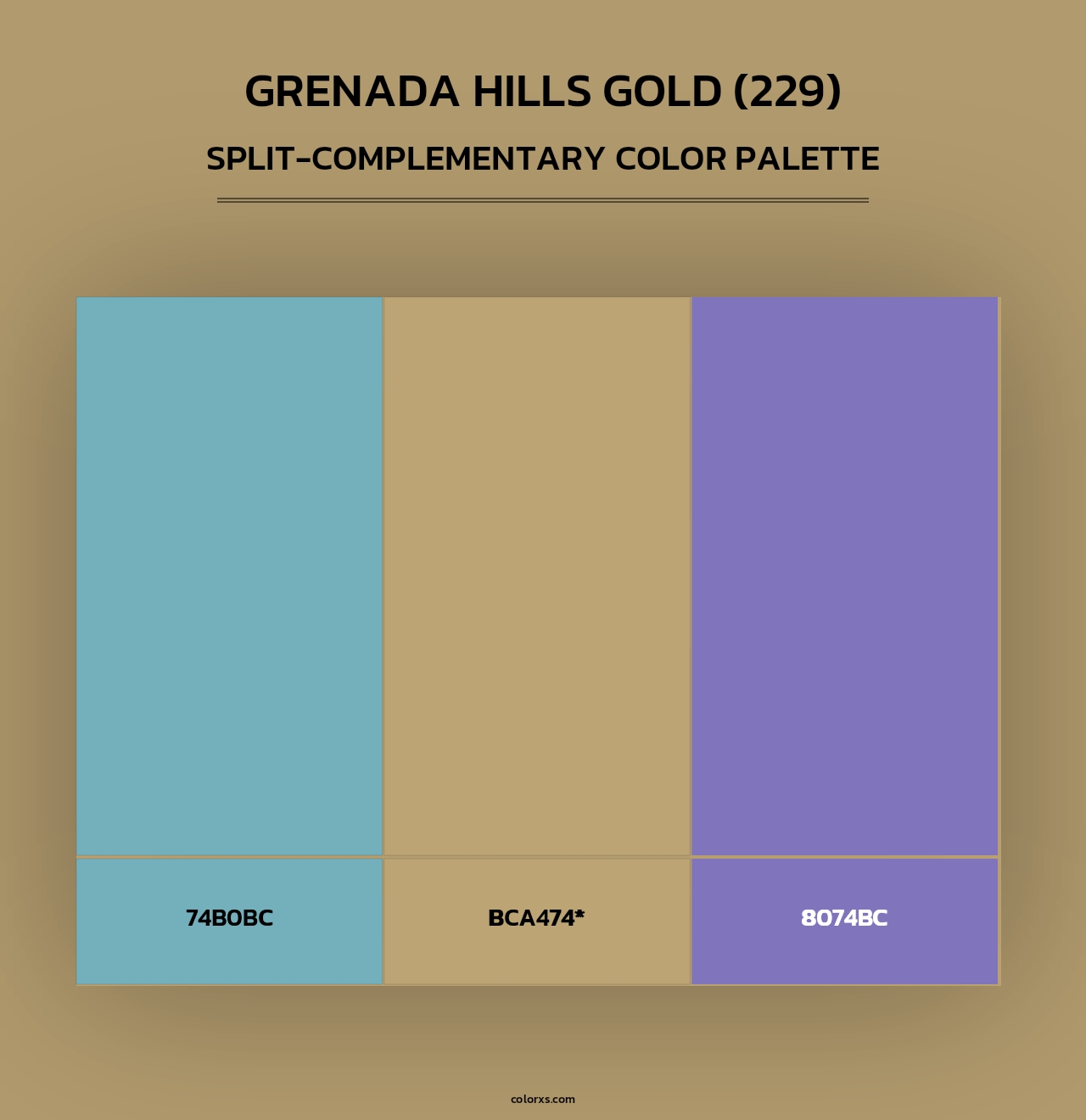 Grenada Hills Gold (229) - Split-Complementary Color Palette