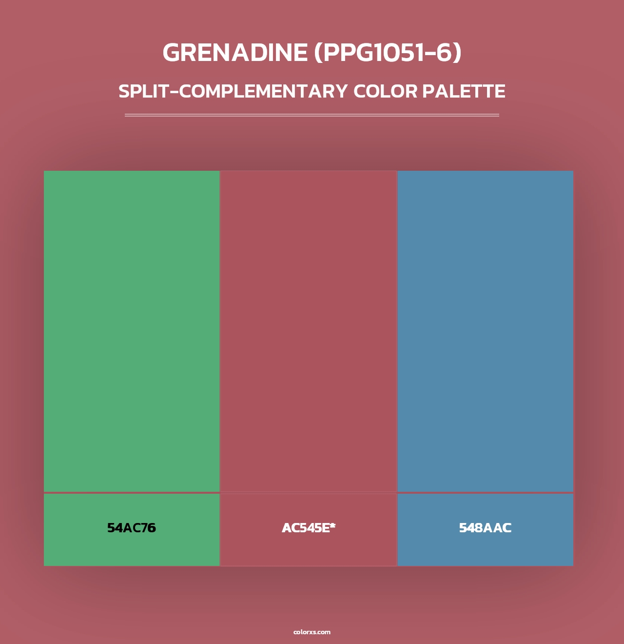 Grenadine (PPG1051-6) - Split-Complementary Color Palette