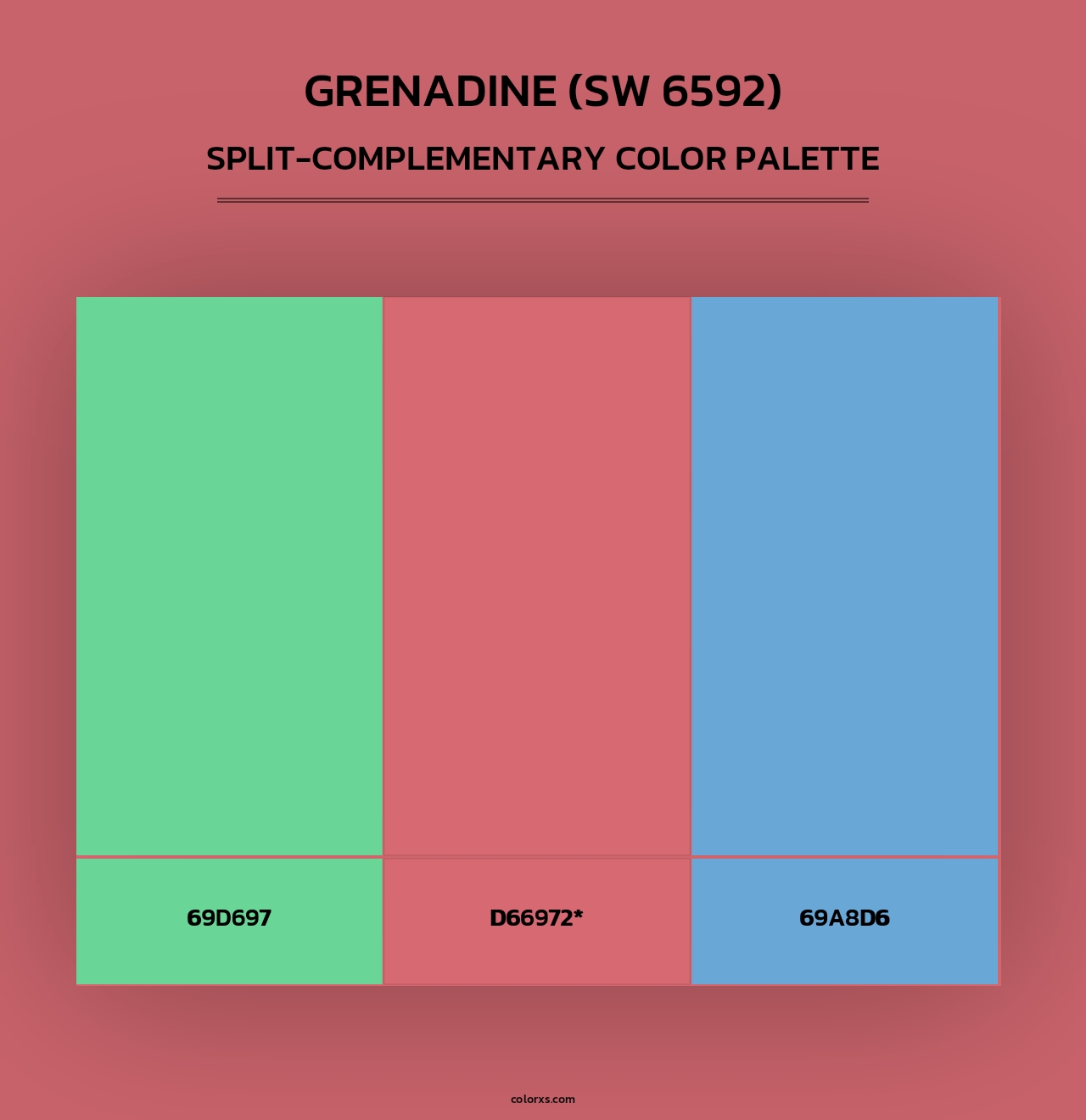 Grenadine (SW 6592) - Split-Complementary Color Palette