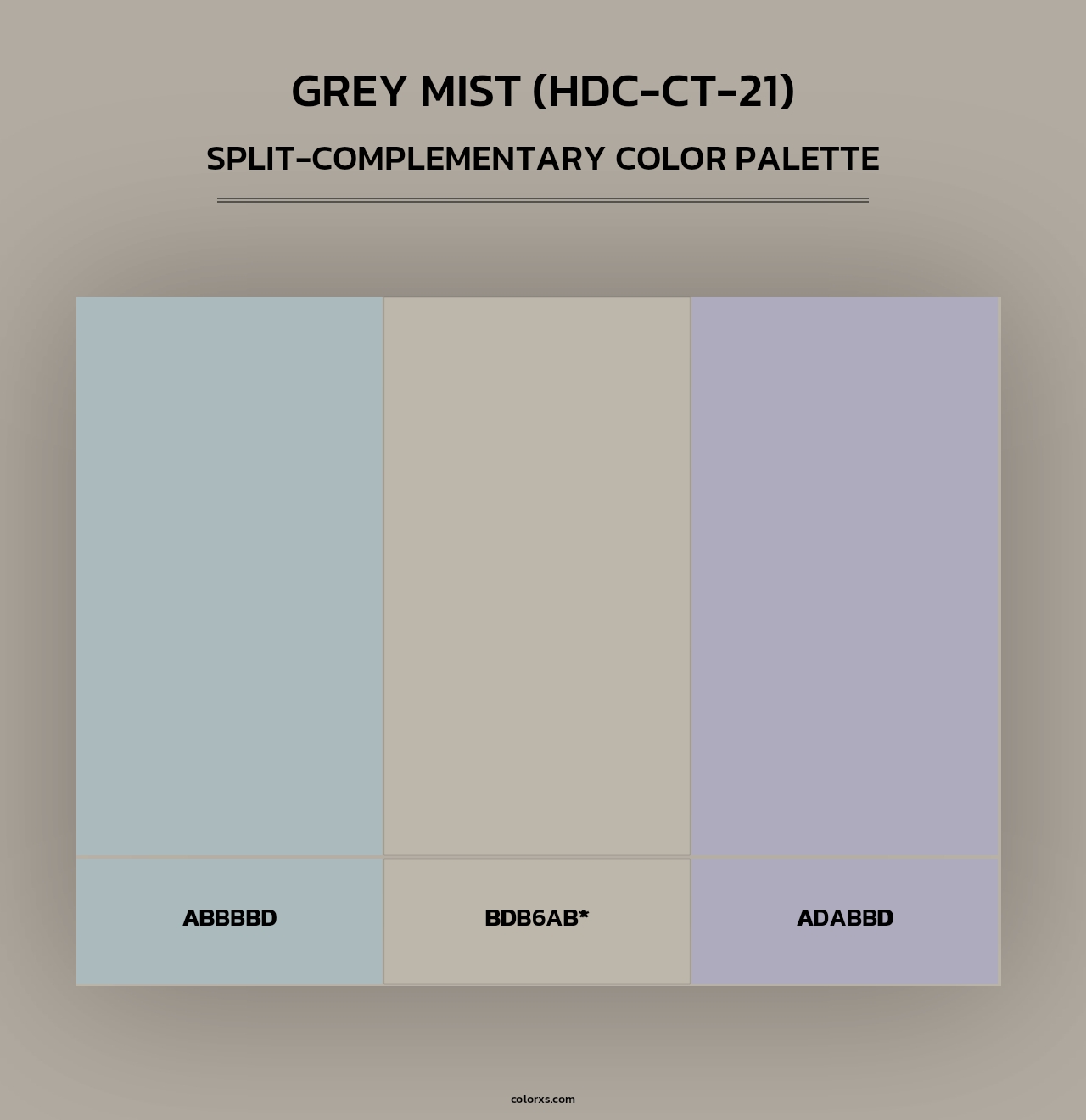 Grey Mist (HDC-CT-21) - Split-Complementary Color Palette