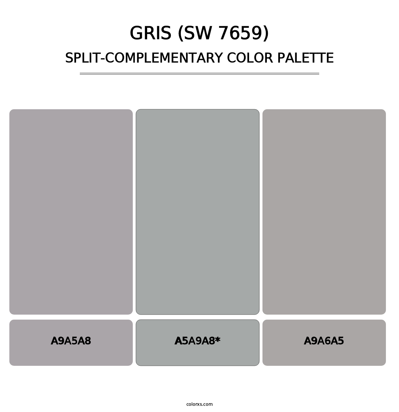 Gris (SW 7659) - Split-Complementary Color Palette