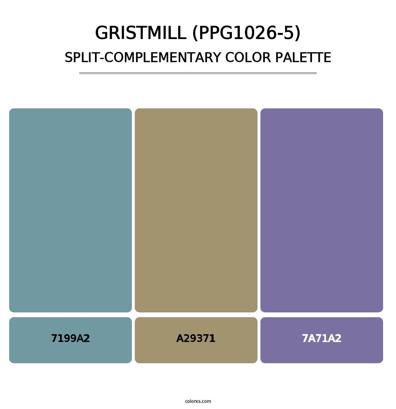 Gristmill (PPG1026-5) - Split-Complementary Color Palette