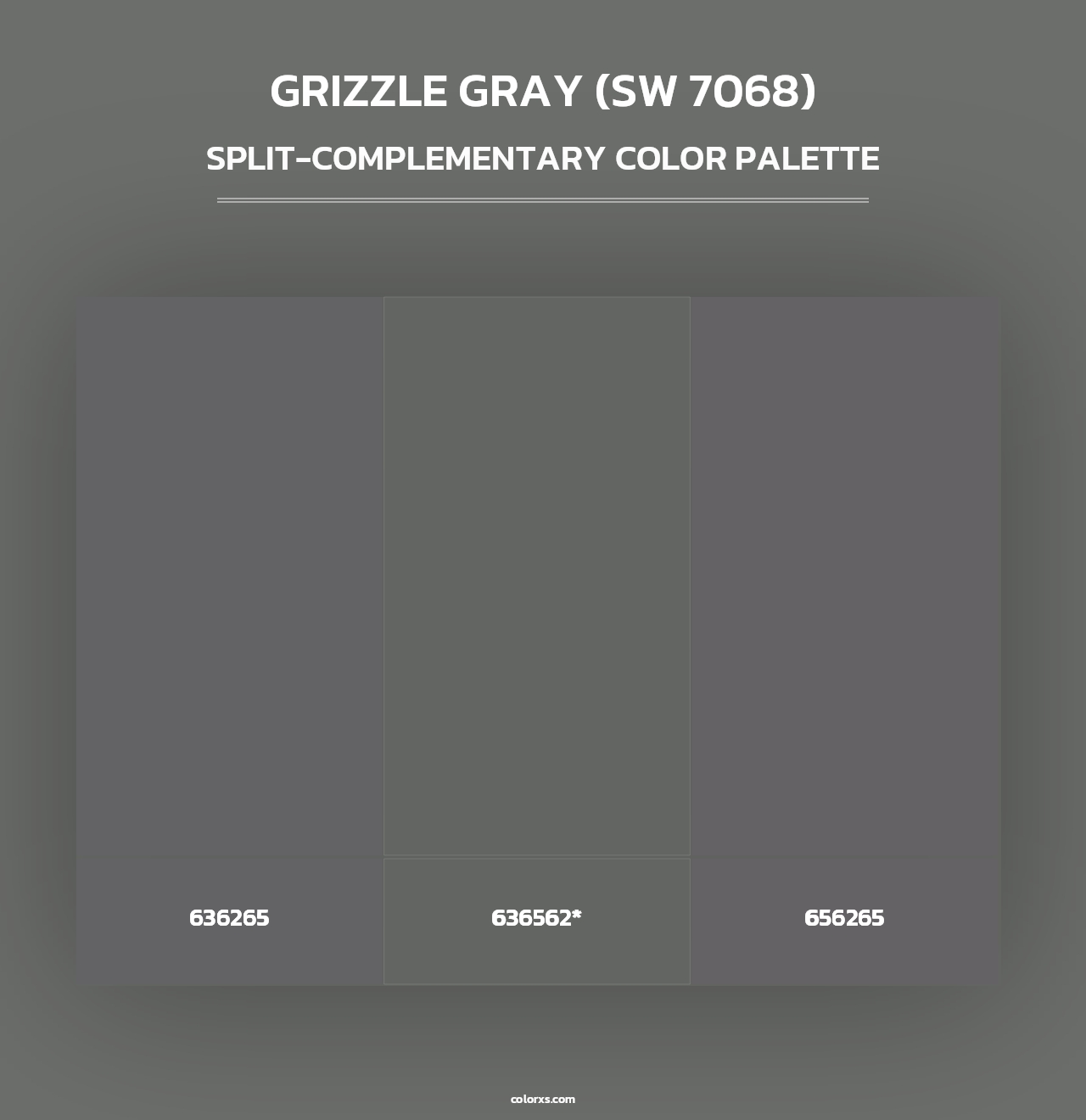 Grizzle Gray (SW 7068) - Split-Complementary Color Palette
