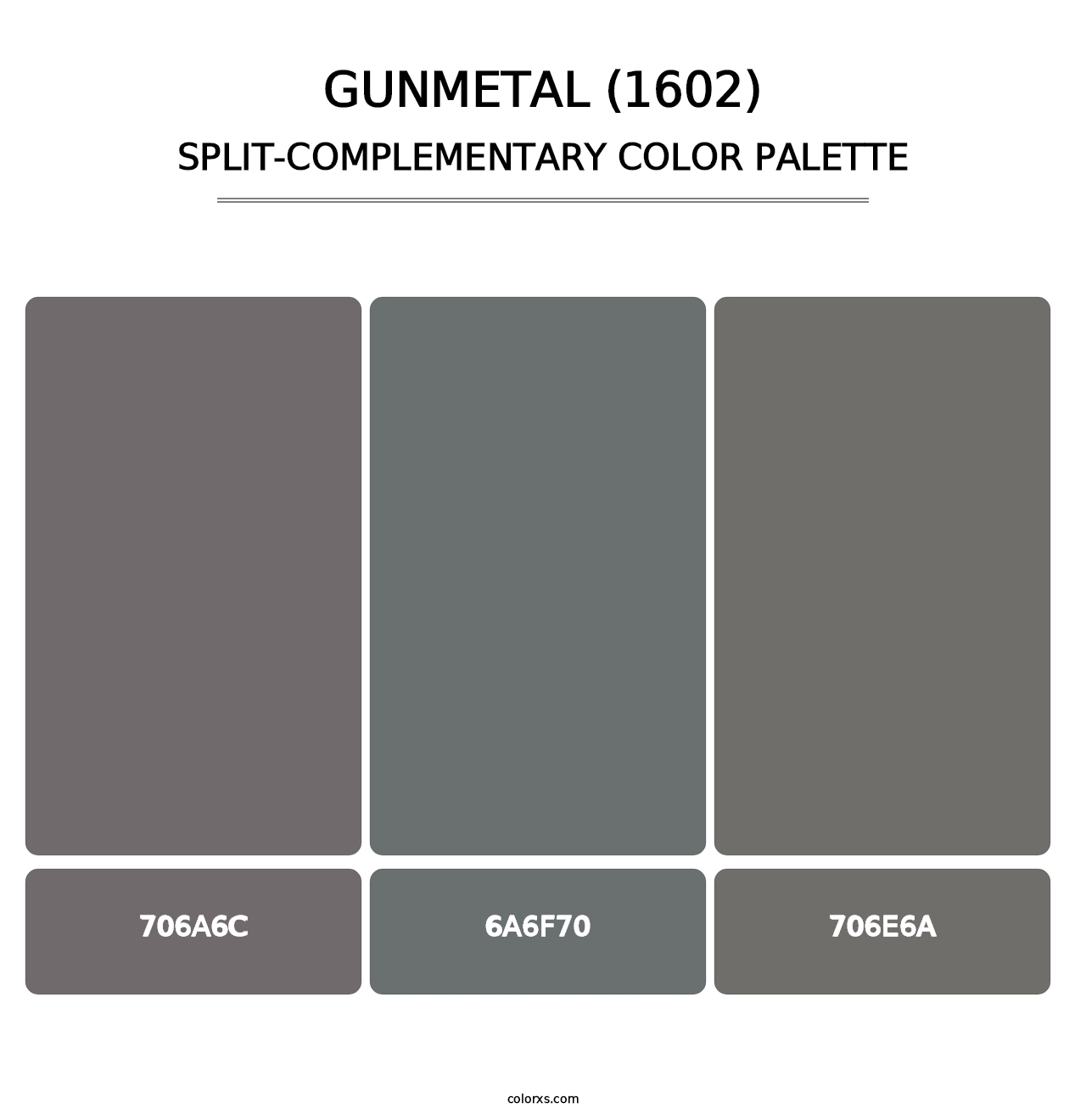 Gunmetal (1602) - Split-Complementary Color Palette