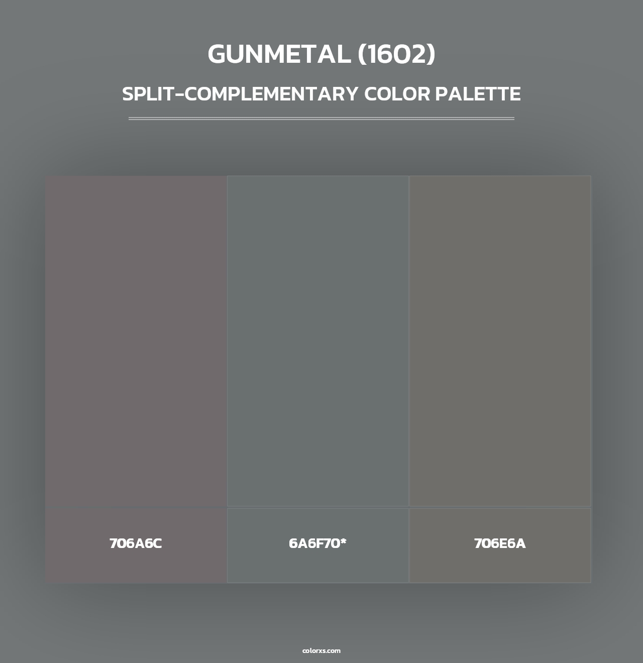 Gunmetal (1602) - Split-Complementary Color Palette