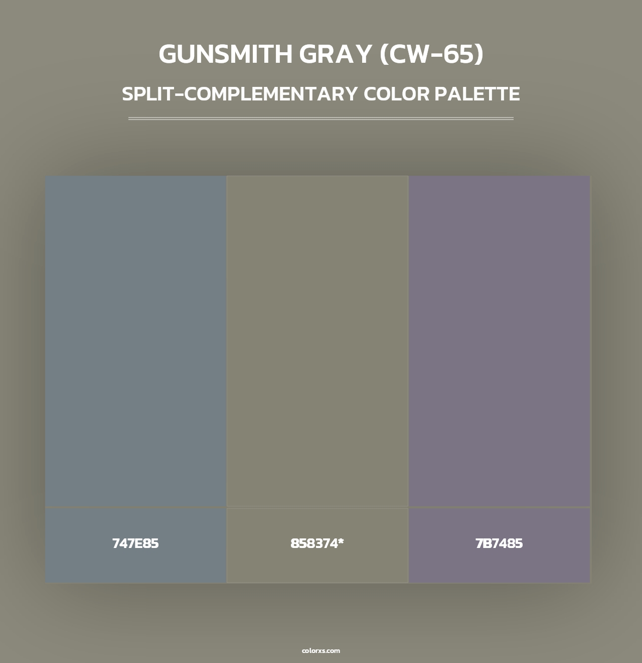 Gunsmith Gray (CW-65) - Split-Complementary Color Palette