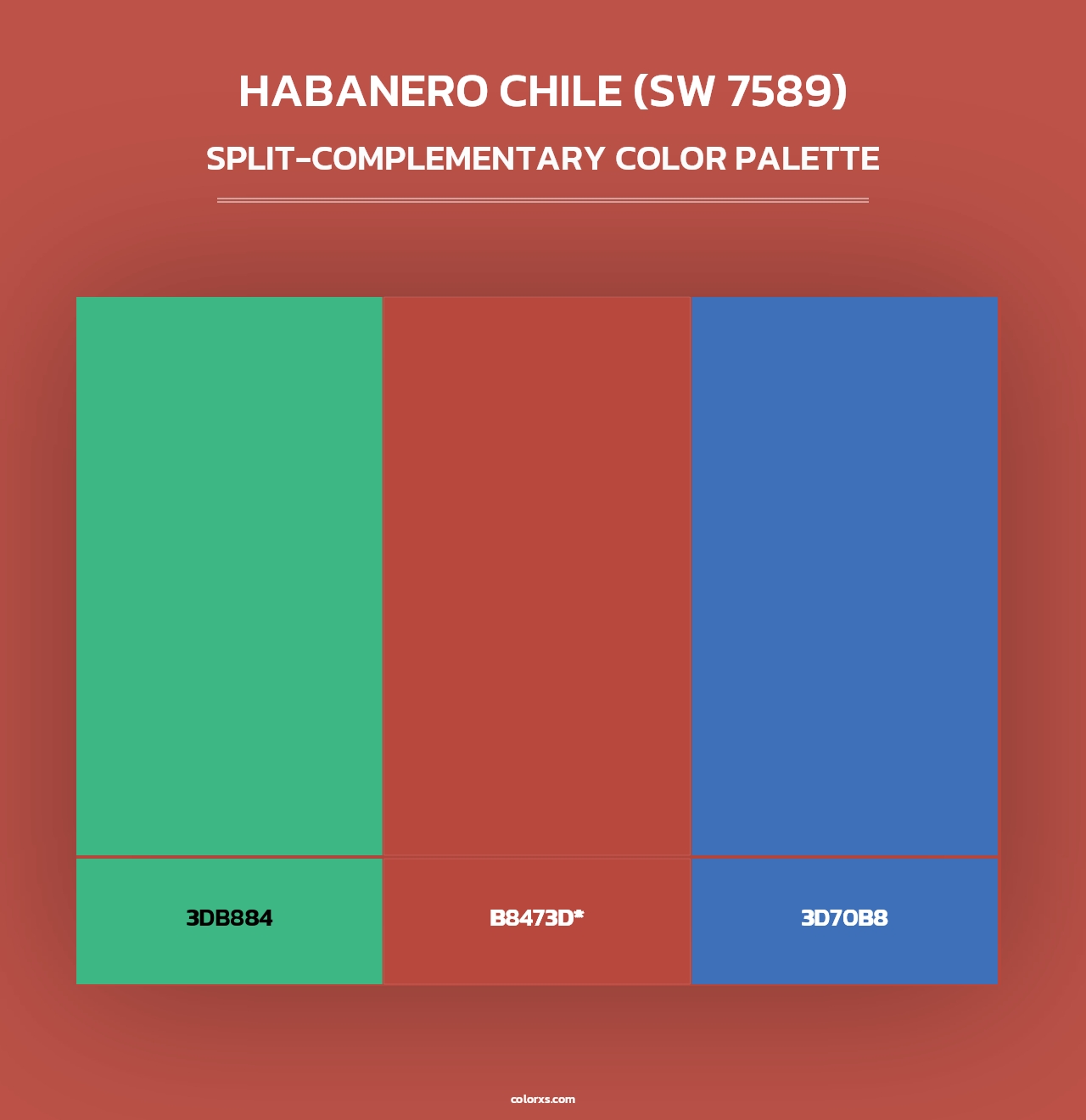 Habanero Chile (SW 7589) - Split-Complementary Color Palette