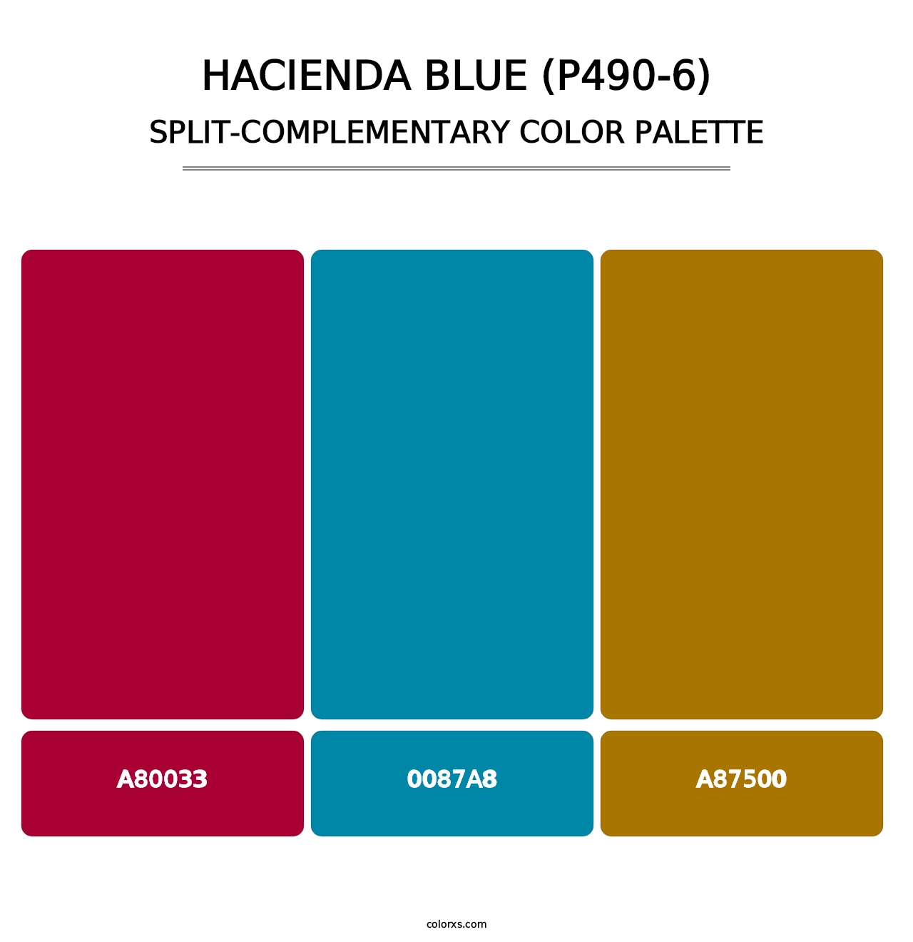 Hacienda Blue (P490-6) - Split-Complementary Color Palette