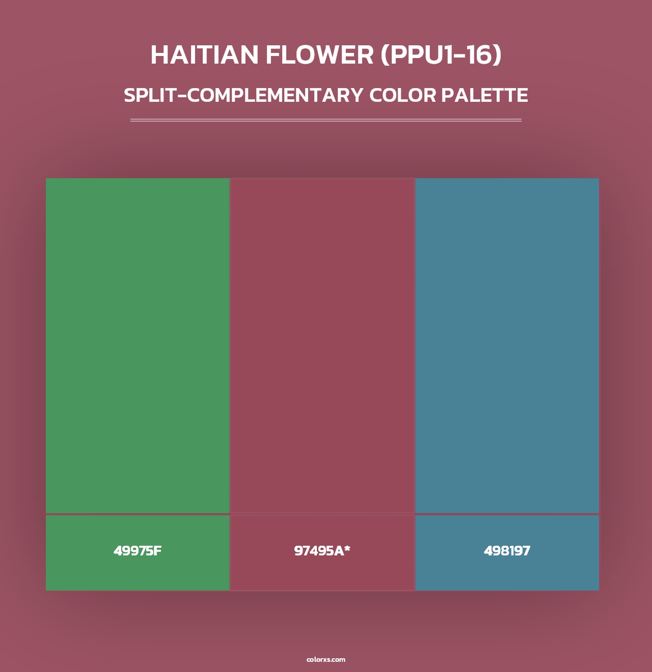 Haitian Flower (PPU1-16) - Split-Complementary Color Palette