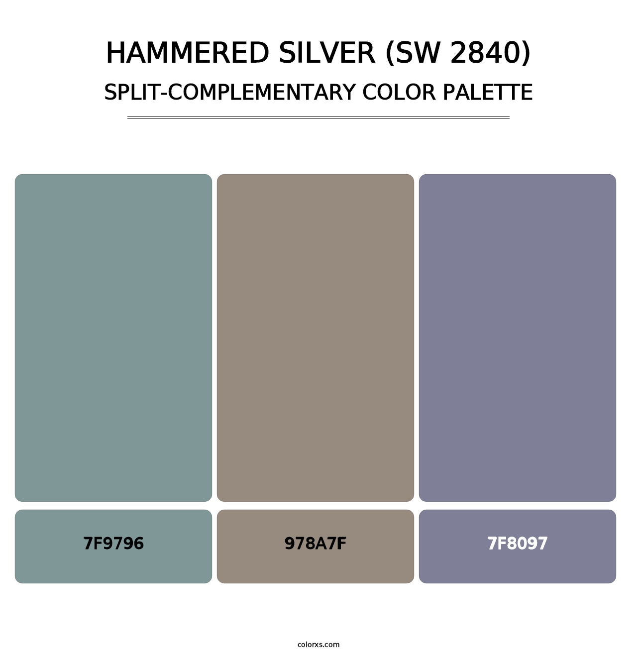 Hammered Silver (SW 2840) - Split-Complementary Color Palette