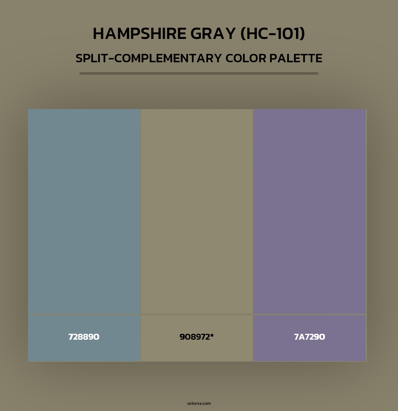 Hampshire Gray (HC-101) - Split-Complementary Color Palette