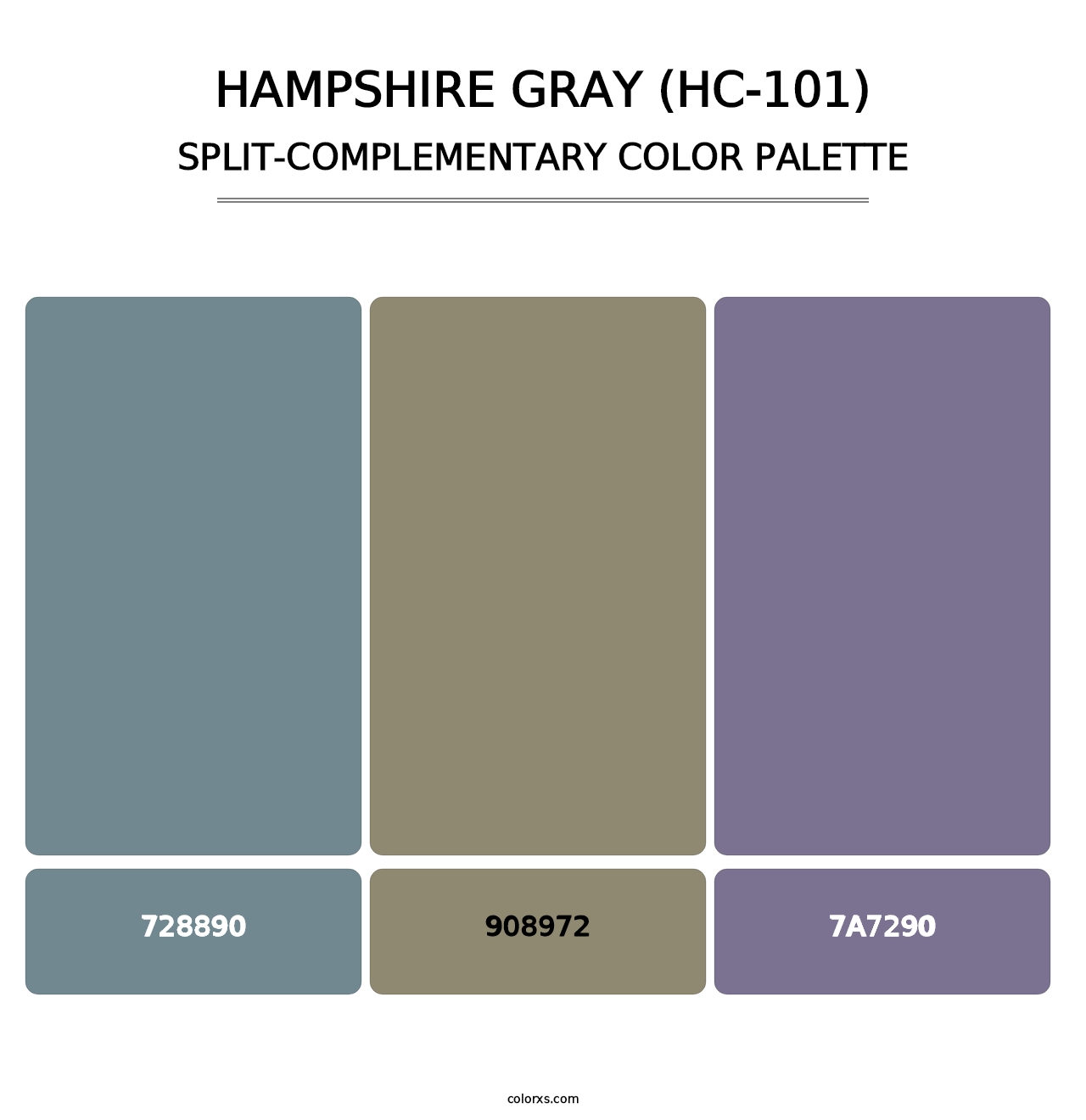 Hampshire Gray (HC-101) - Split-Complementary Color Palette