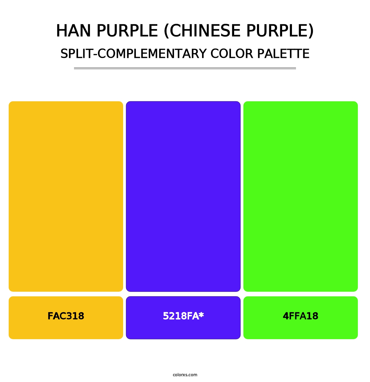 Han Purple (Chinese Purple) - Split-Complementary Color Palette