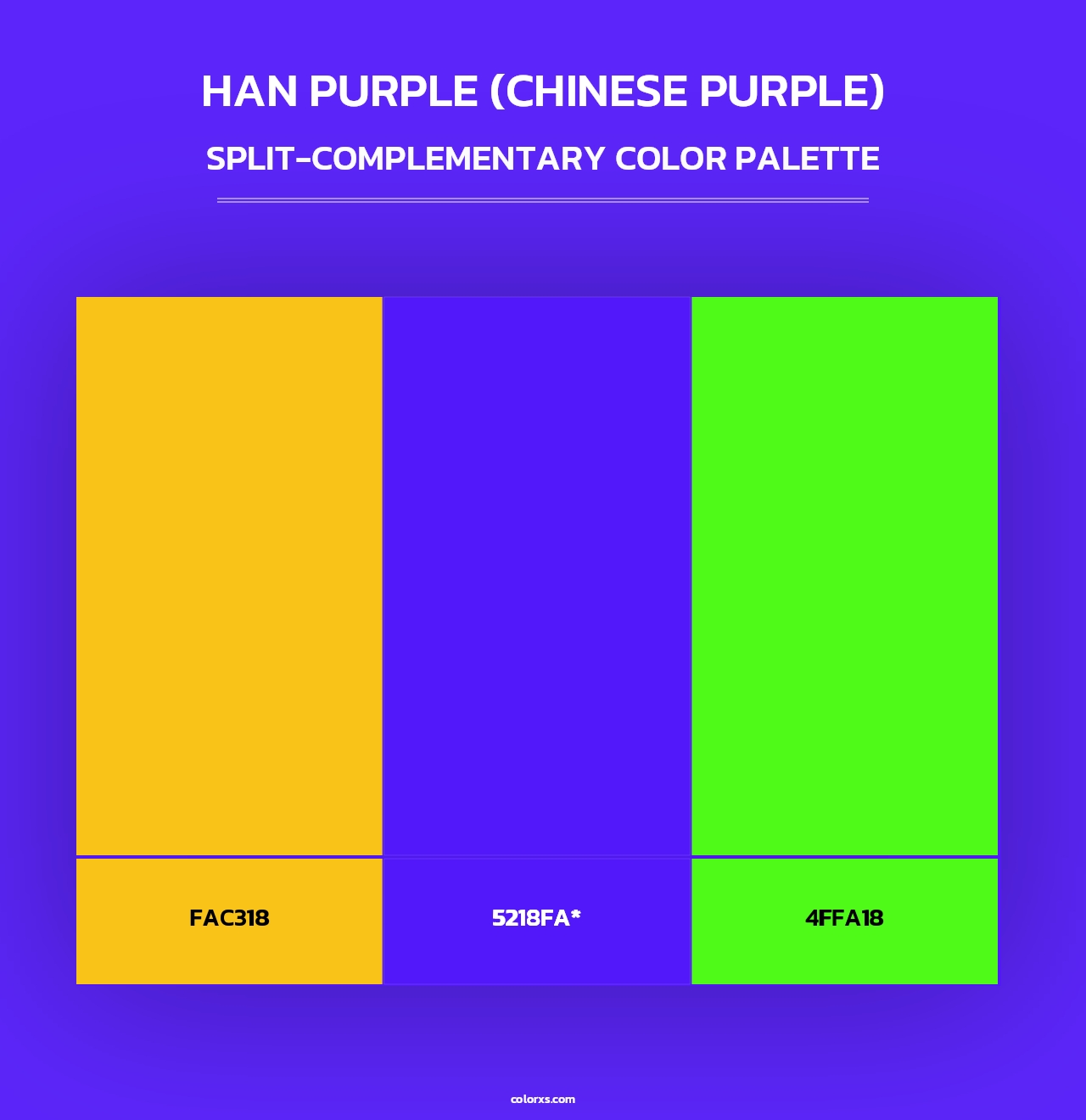 Han Purple (Chinese Purple) - Split-Complementary Color Palette