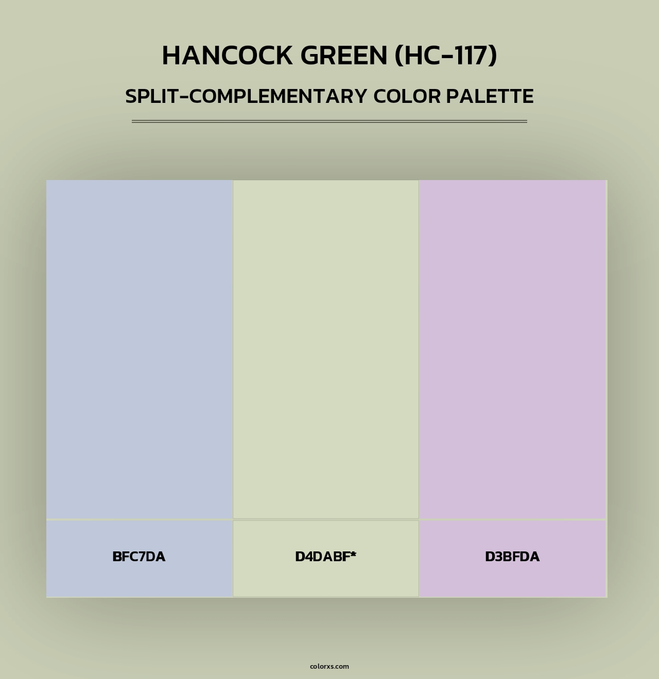 Hancock Green (HC-117) - Split-Complementary Color Palette