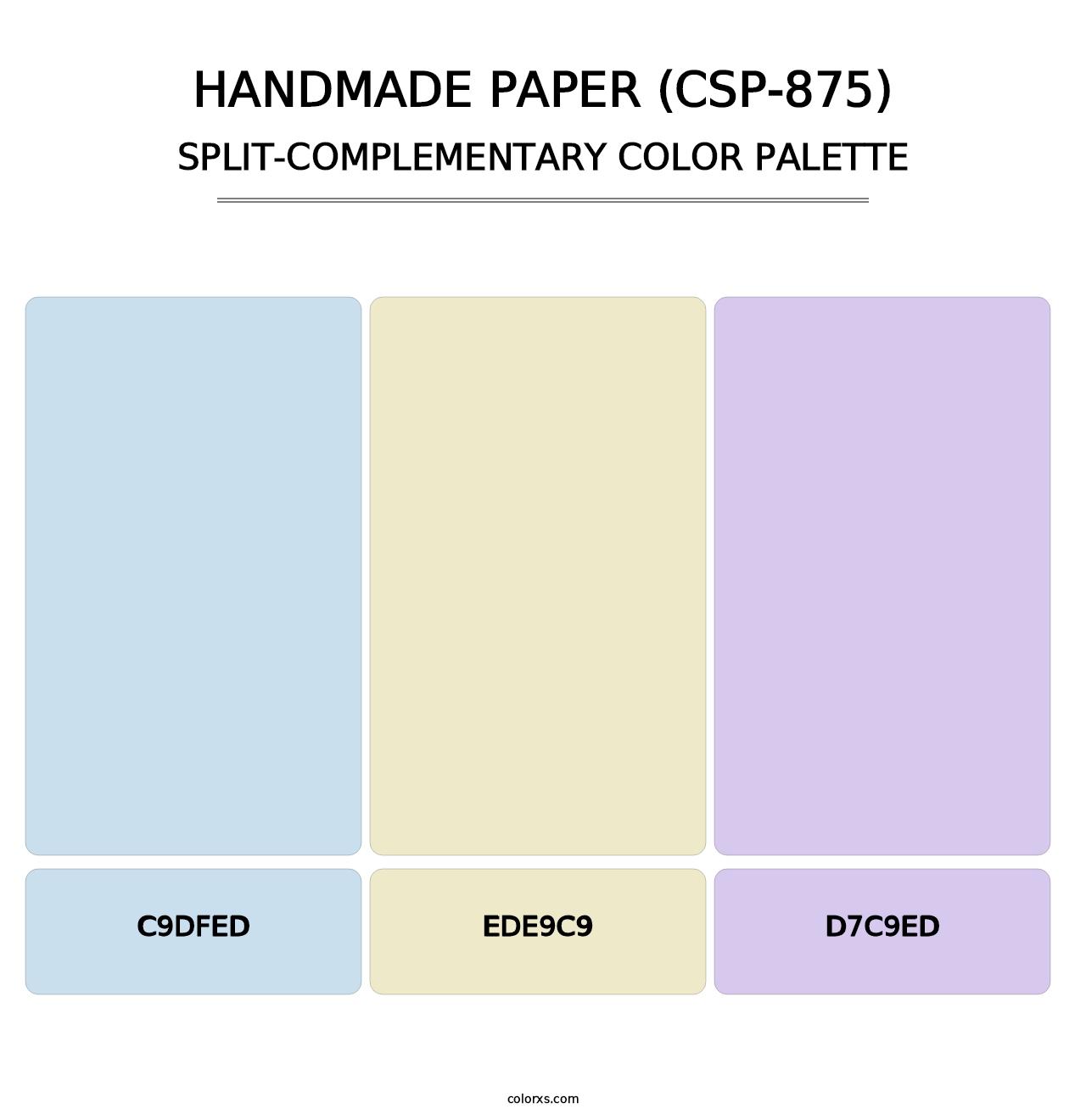 Handmade Paper (CSP-875) - Split-Complementary Color Palette
