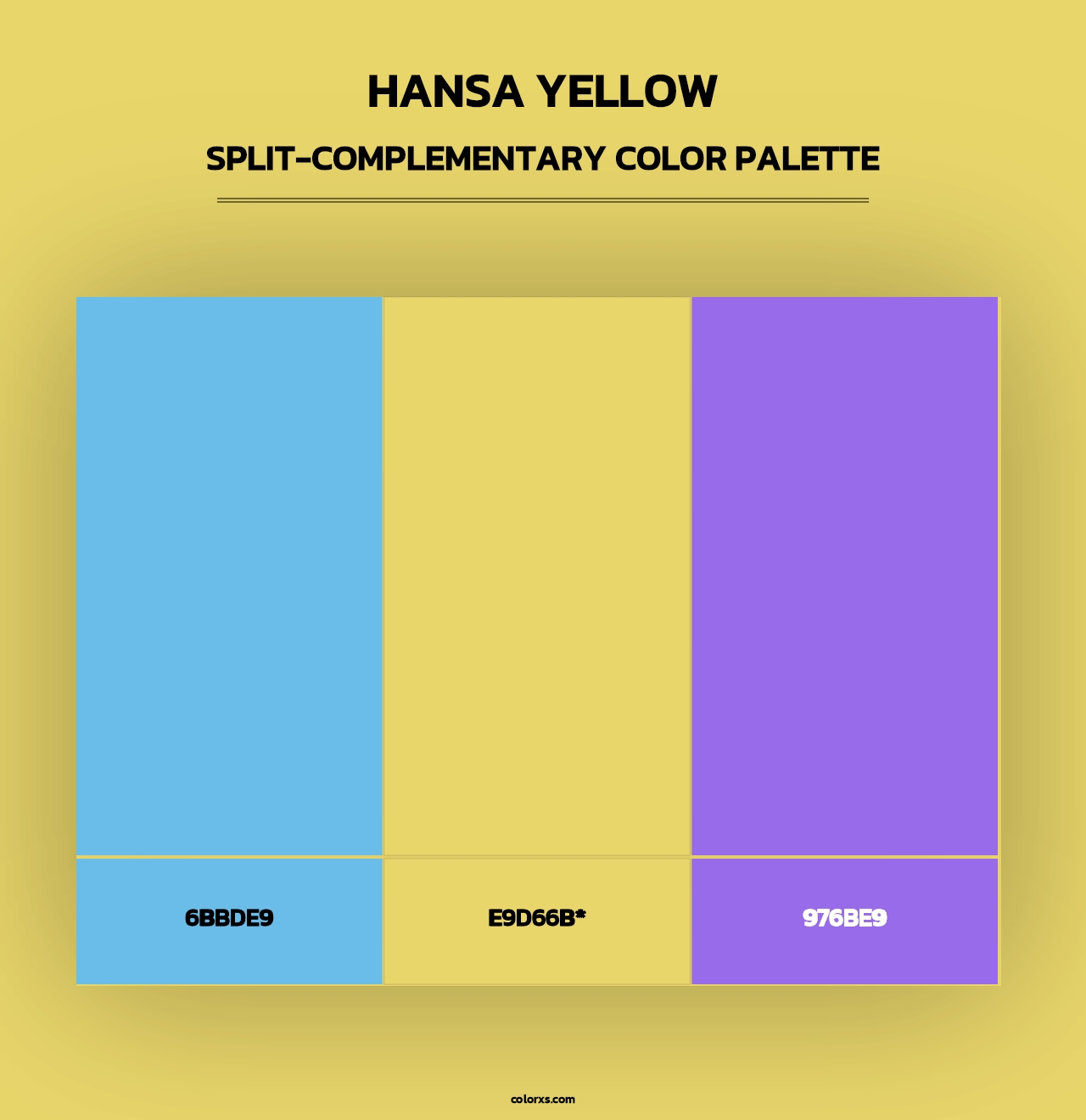 Hansa Yellow - Split-Complementary Color Palette