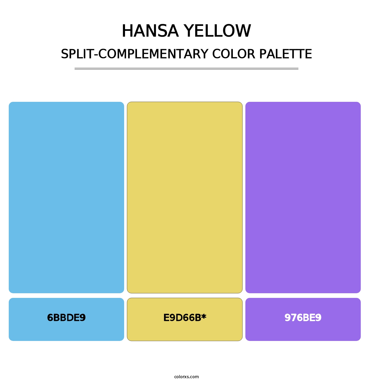Hansa Yellow - Split-Complementary Color Palette