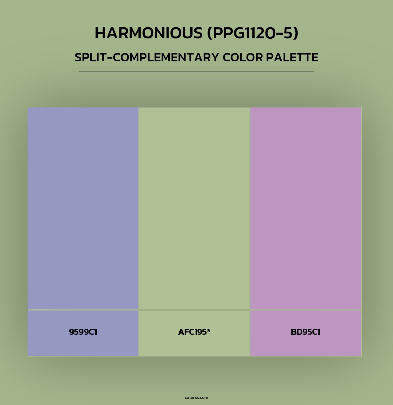 Harmonious (PPG1120-5) - Split-Complementary Color Palette