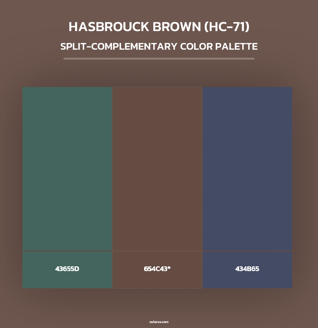 Hasbrouck Brown (HC-71) - Split-Complementary Color Palette