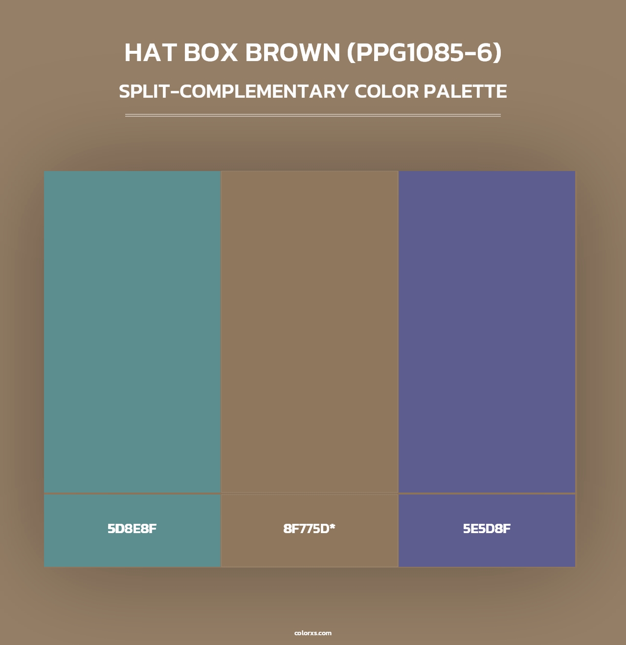 Hat Box Brown (PPG1085-6) - Split-Complementary Color Palette