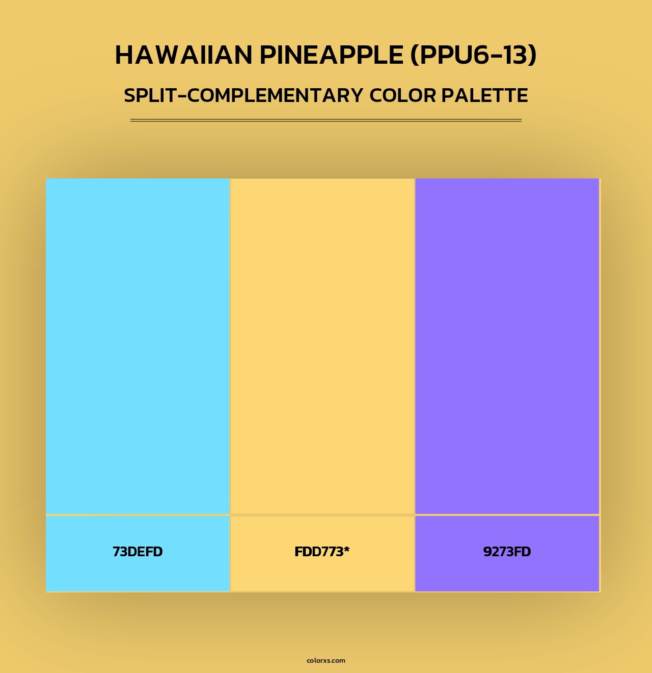 Hawaiian Pineapple (PPU6-13) - Split-Complementary Color Palette