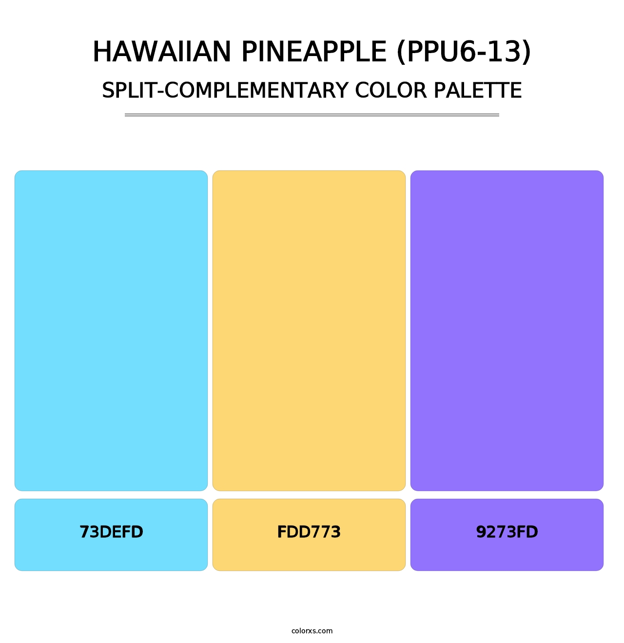 Hawaiian Pineapple (PPU6-13) - Split-Complementary Color Palette